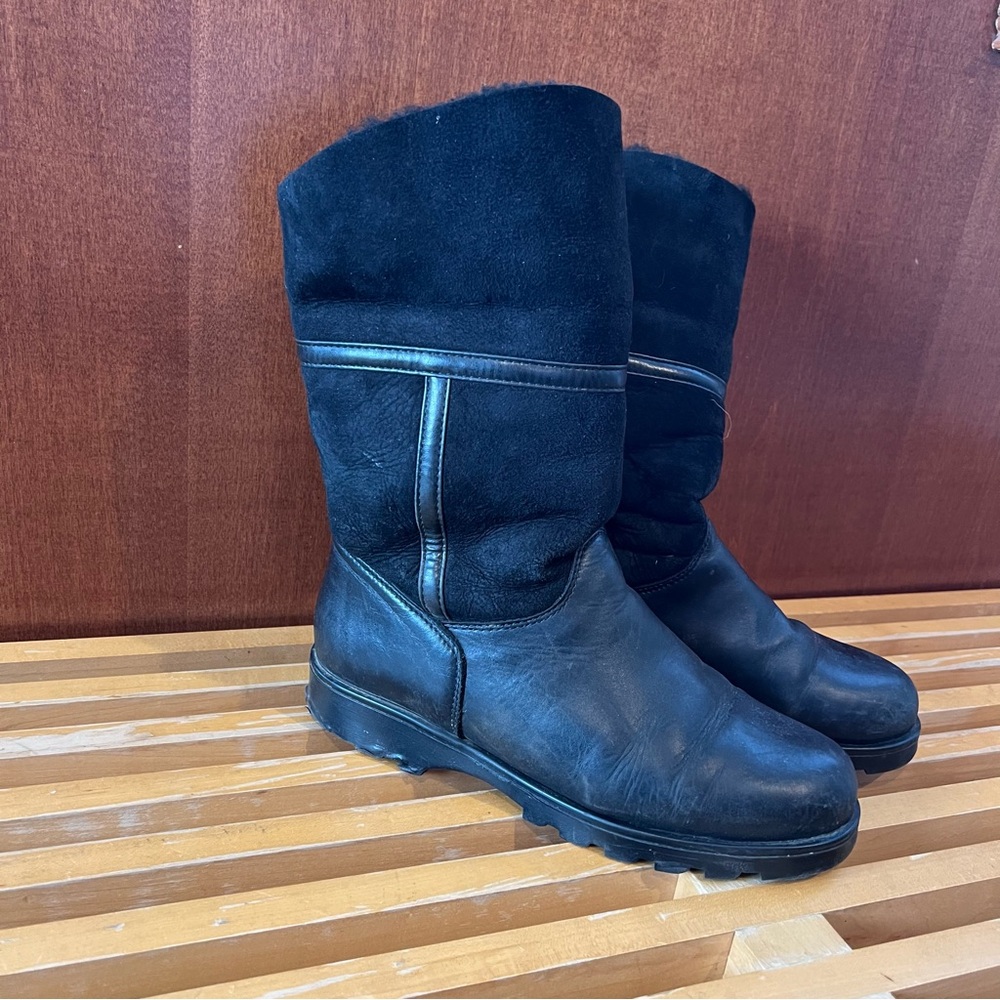 La Canadienne Shearling and Leather Winter Boots